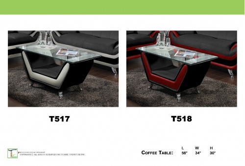 Idiom Black or Red Coffee Table Ti T517 T518